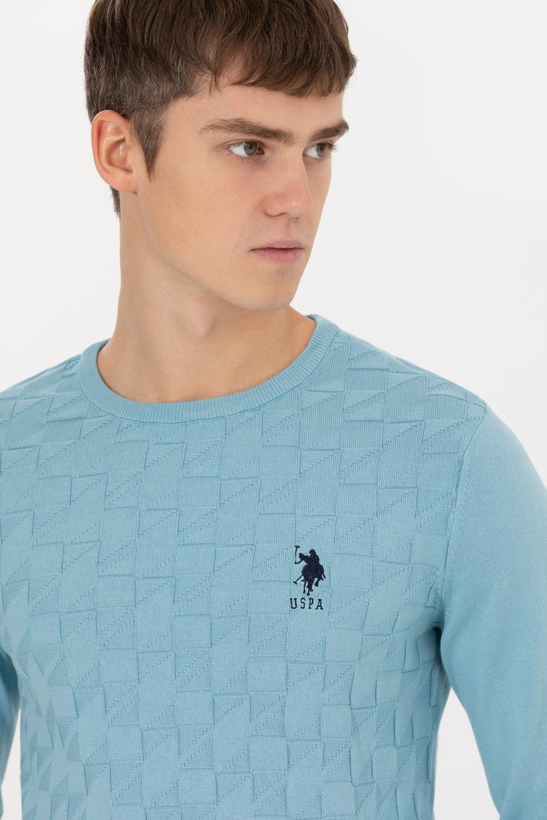 Erkek Mavi Basic Kazak