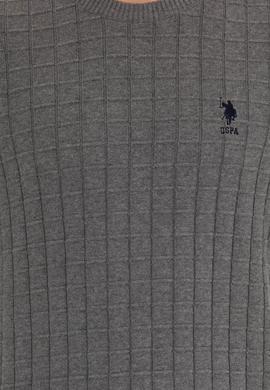 Erkek Gri Melanj Bisiklet Yaka Triko Kazak - 50257854054