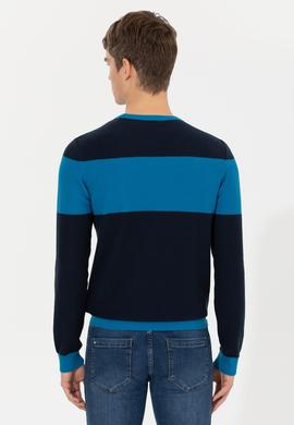 Erkek Lacivert Bisiklet Yaka Triko Kazak - 50258073004