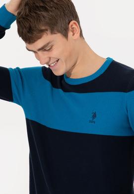 Erkek Lacivert Bisiklet Yaka Triko Kazak - 50258073004