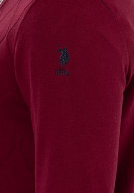 Erkek Bordo V Yaka Triko Kazak - 50258136012