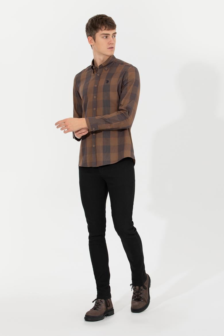 Erkek Camel Uzun Kollu Gömlek - 50262360034