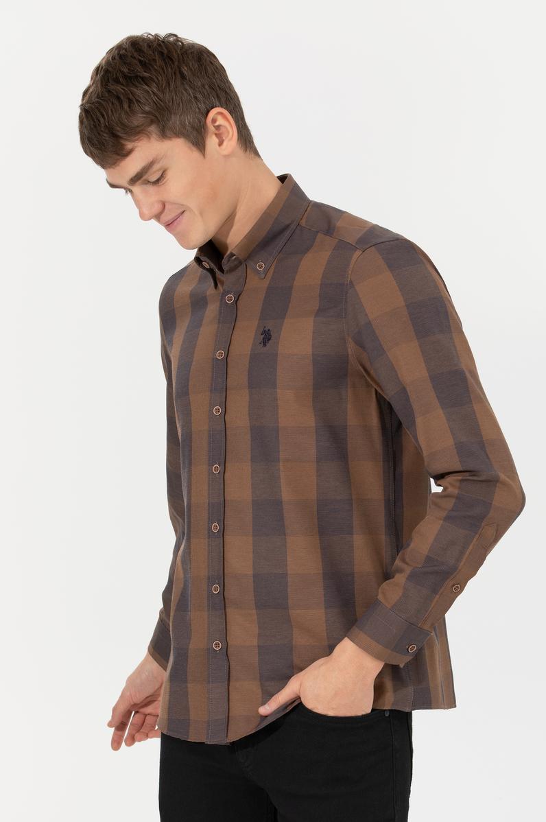 Erkek Camel Uzun Kollu Gömlek