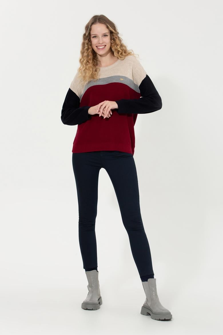 Kadın Bordo Kazak - 50251899006