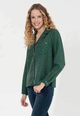 Kadın Yeşil Uzun Kollu Gömlek - 50256964020