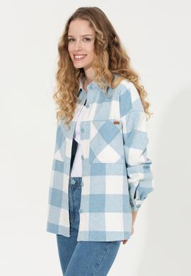 Kadın Mavi Uzun Kollu Gömlek - 50256994003