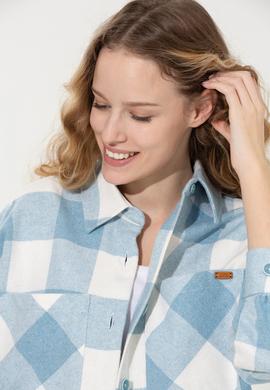 Kadın Mavi Uzun Kollu Gömlek - 50256994003