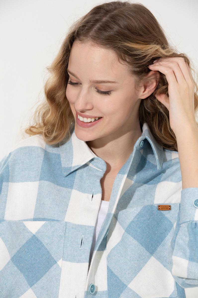 Kadın Mavi Uzun Kollu Gömlek