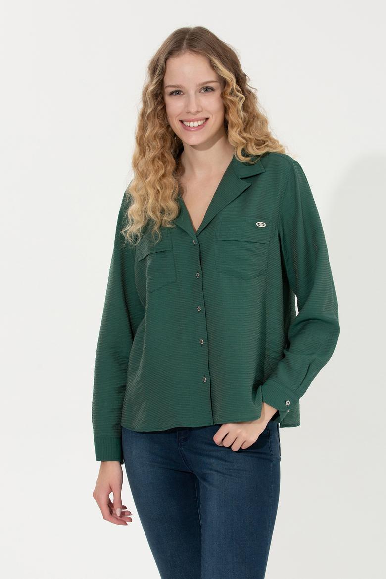 Kadın Yeşil Uzun Kollu Gömlek - 50256964020