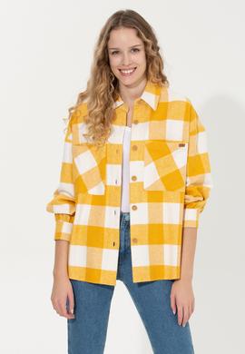 Kadın Safran Uzun Kollu Gömlek - 50256994030