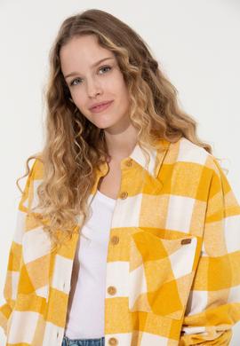 Kadın Safran Uzun Kollu Gömlek - 50256994030