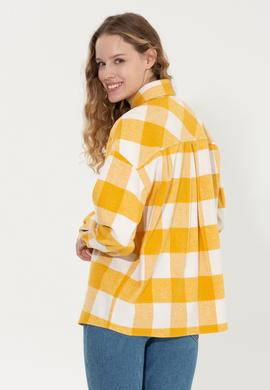 Kadın Safran Uzun Kollu Gömlek - 50256994030