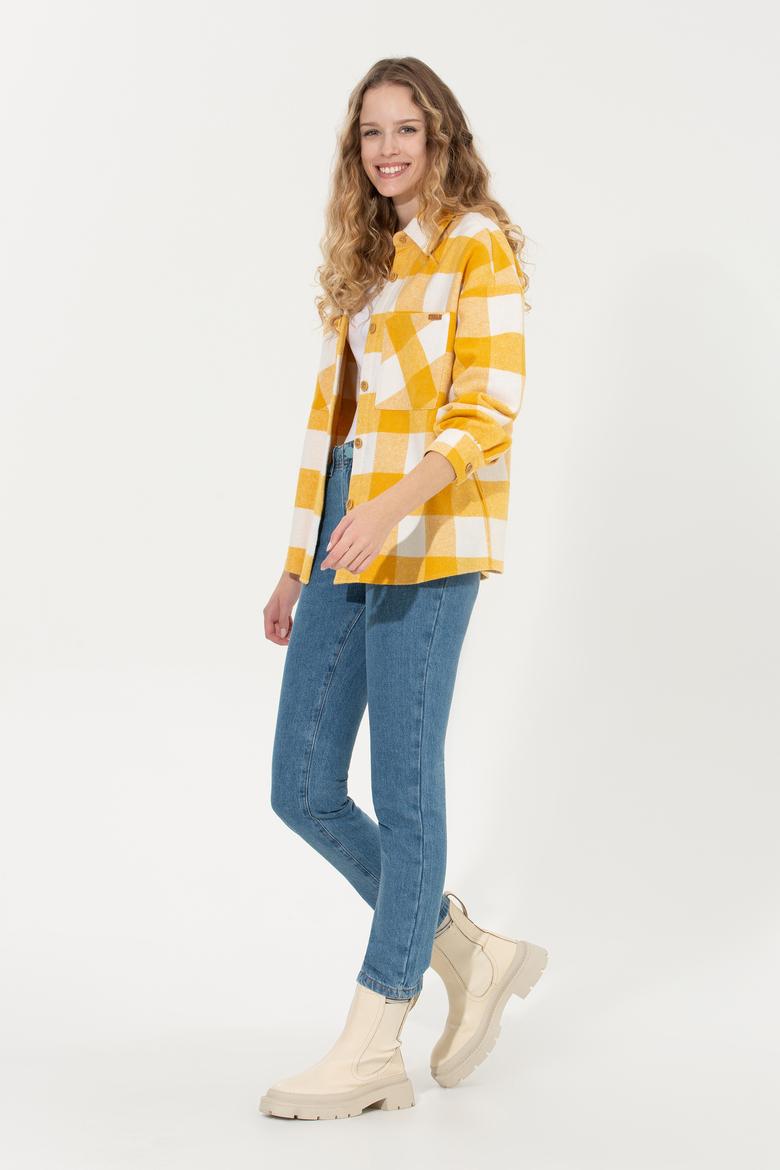 Kadın Safran Uzun Kollu Gömlek - 50256994030