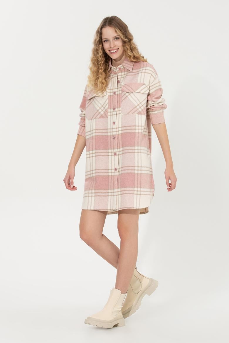 Kadın Manolya Dokuma Elbise - 50259304029