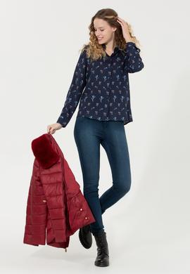 Kadın Lacivert Uzun Kollu Gömlek - 50261134002