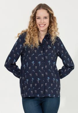 Kadın Lacivert Uzun Kollu Gömlek - 50261134002