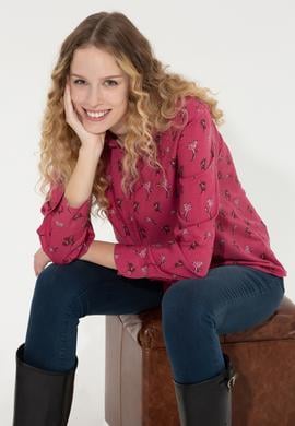 Kadın Pembe Uzun Kollu Gömlek - 50261134010