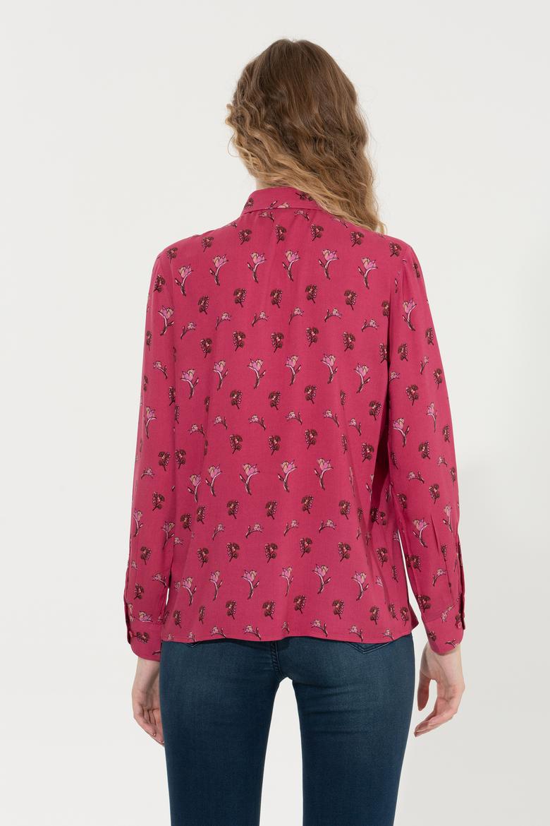 Kadın Pembe Uzun Kollu Gömlek - 50261134010