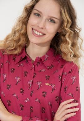 Kadın Pembe Uzun Kollu Gömlek - 50261134010