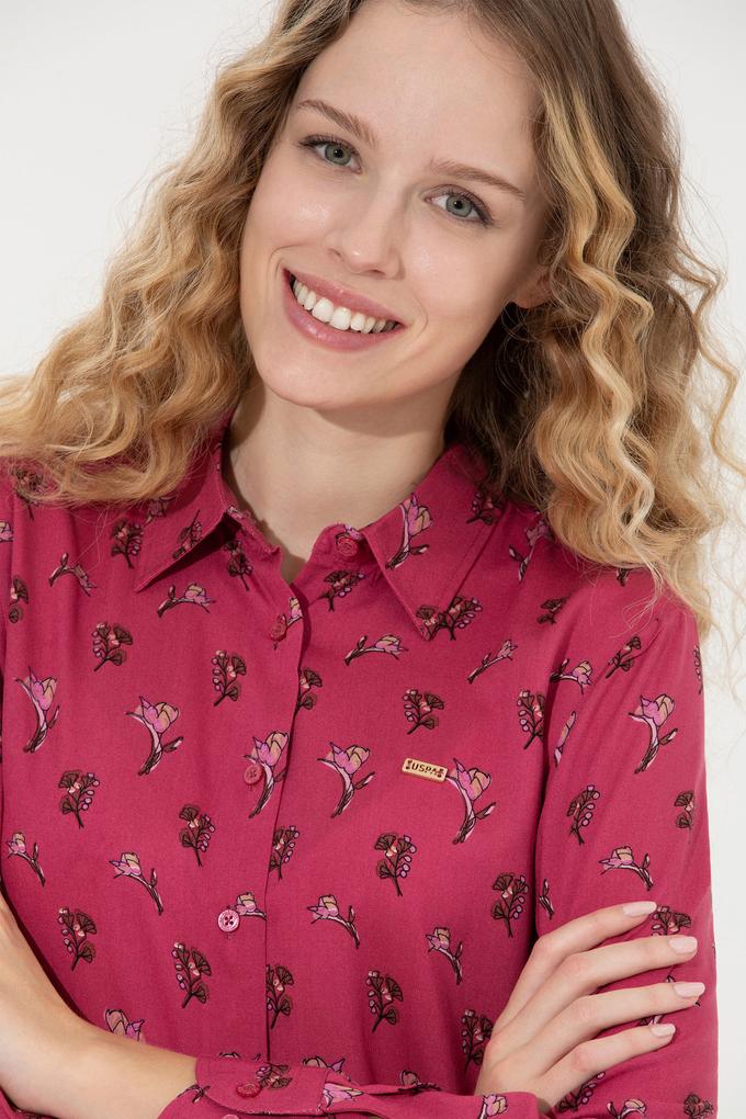 Kadın Pembe Uzun Kollu Gömlek