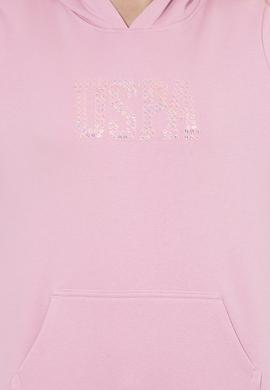 Kadın Açık Manolya Basic Kapüşonlu Sweatshirt - 50256249069