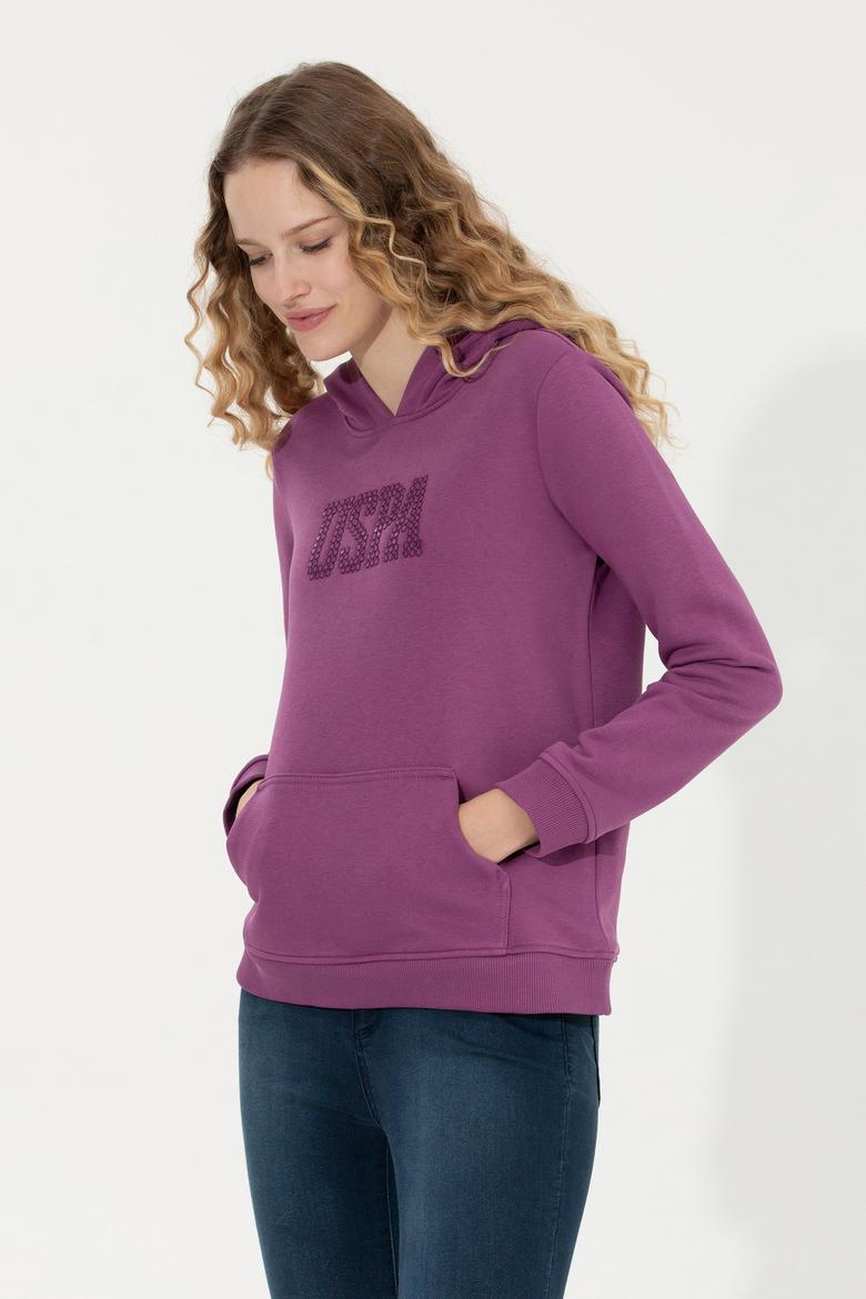 Kadın Menekşe Basic Sweatshirt - 50256249087
