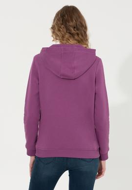 Kadın Menekşe Basic Sweatshirt - 50256249087