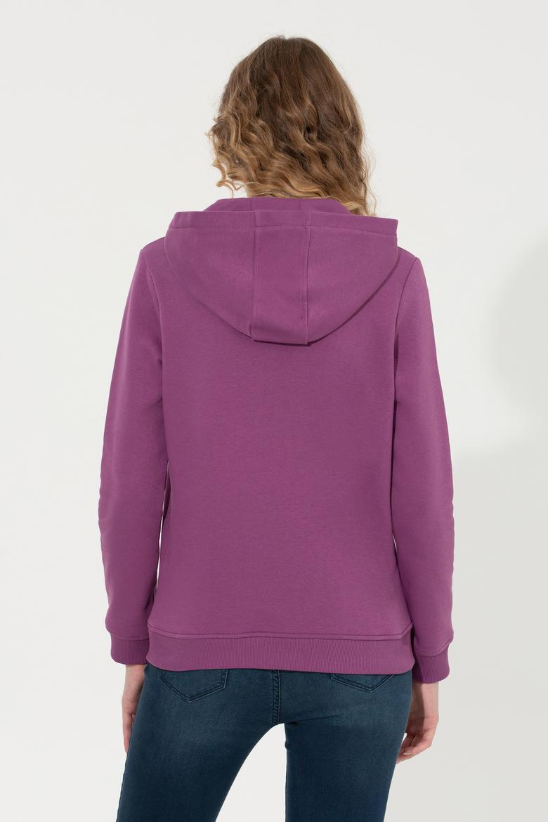 Kadın Menekşe Basic Sweatshirt - 50256249087