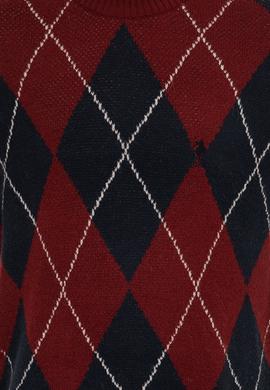 Erkek Vişne Bisiklet Yaka Triko Kazak - 50256191023