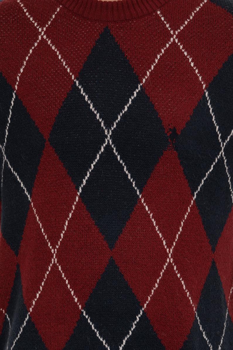 Erkek Vişne Bisiklet Yaka Triko Kazak