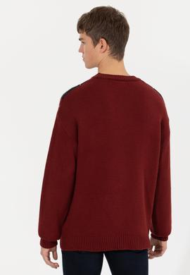 Erkek Vişne Bisiklet Yaka Triko Kazak - 50256191023