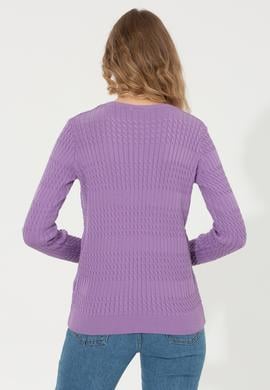 Kadın Lila Kazak - 50253007019