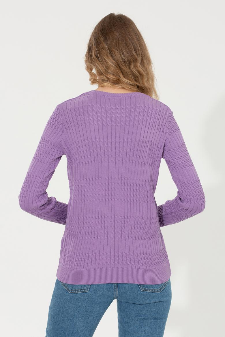 Kadın Lila Kazak - 50253007019