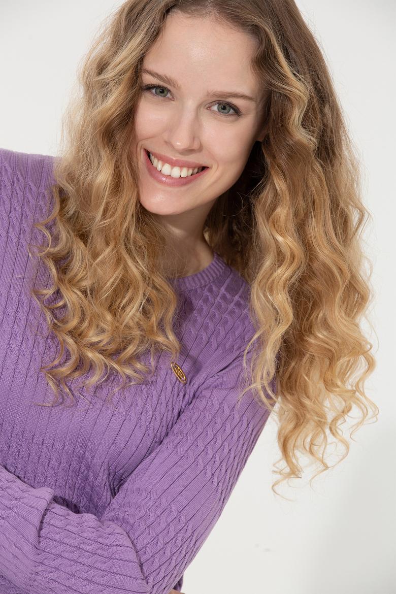 Kadın Lila Kazak - 50253007019