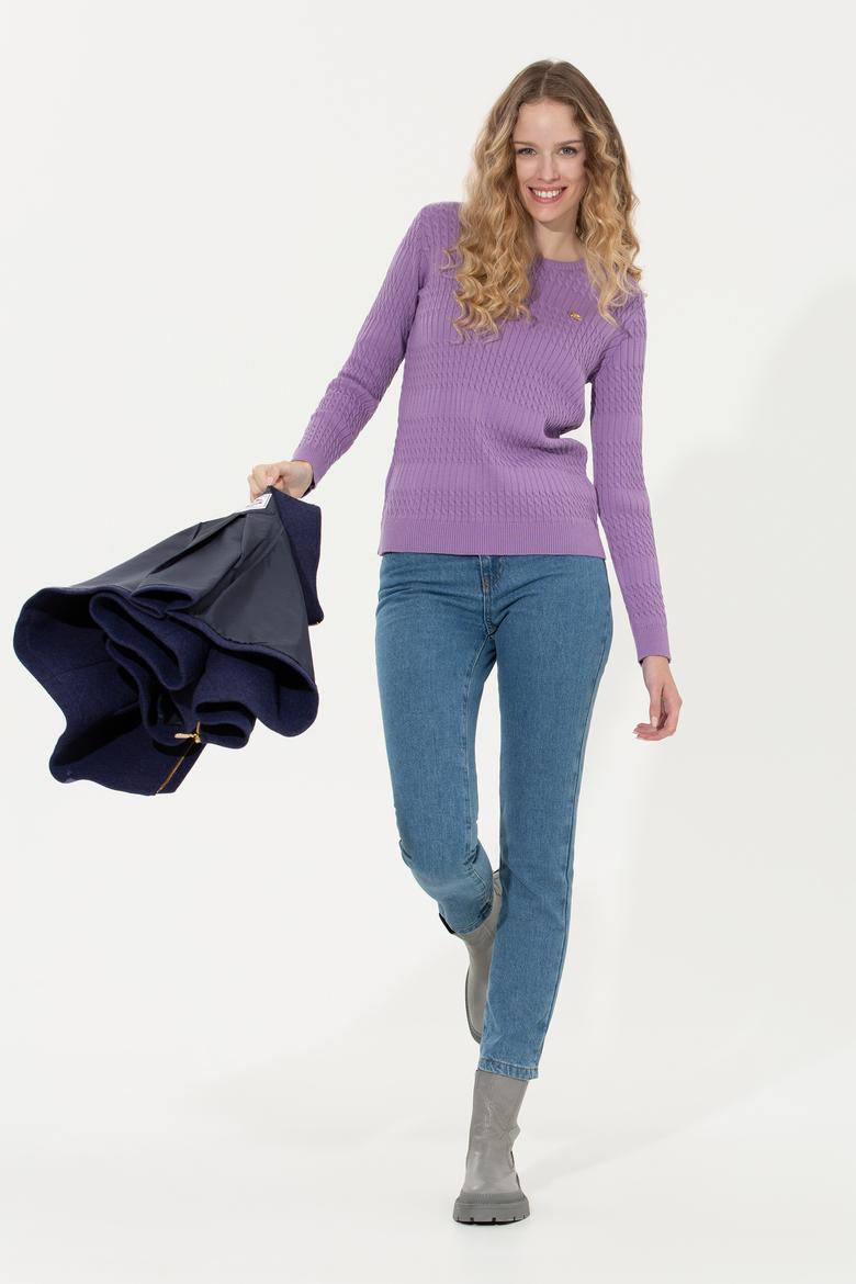 Kadın Lila Kazak - 50253007019