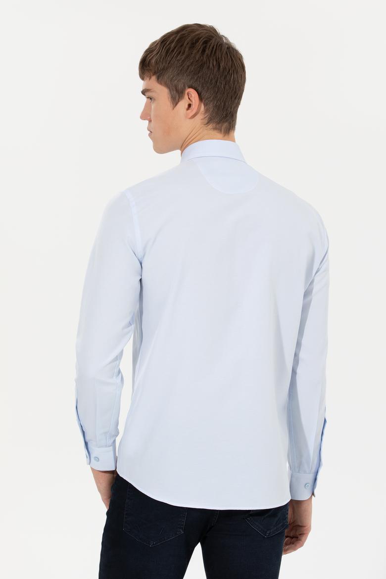 Erkek Açık Mavi Uzun Kollu Basic Gömlek - 50253873012