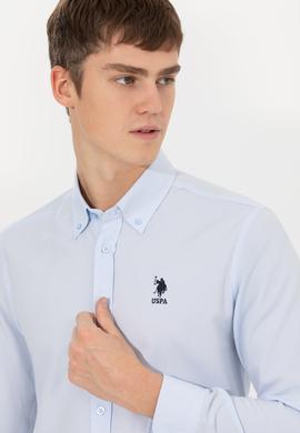 Erkek Açık Mavi Uzun Kollu Basic Gömlek - 50253873012