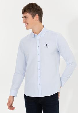 Erkek Açık Mavi Uzun Kollu Basic Gömlek - 50253873012