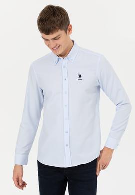 Erkek Açık Mavi Uzun Kollu Basic Gömlek - 50253873012