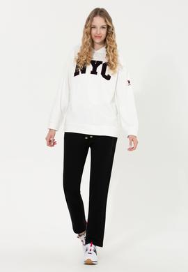 Kadın Ekru Kapüşonlu Sweatshirt - 50255511007