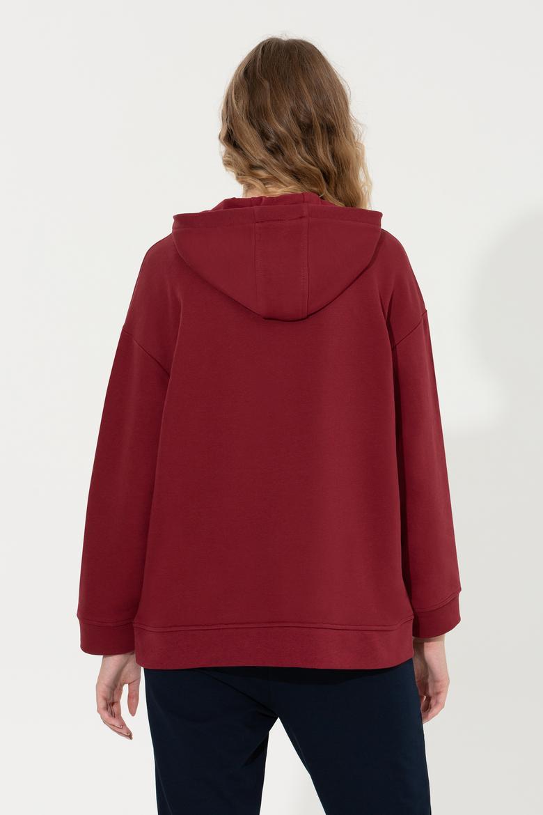 Kadın Vişne Sweatshirt - 50255511028