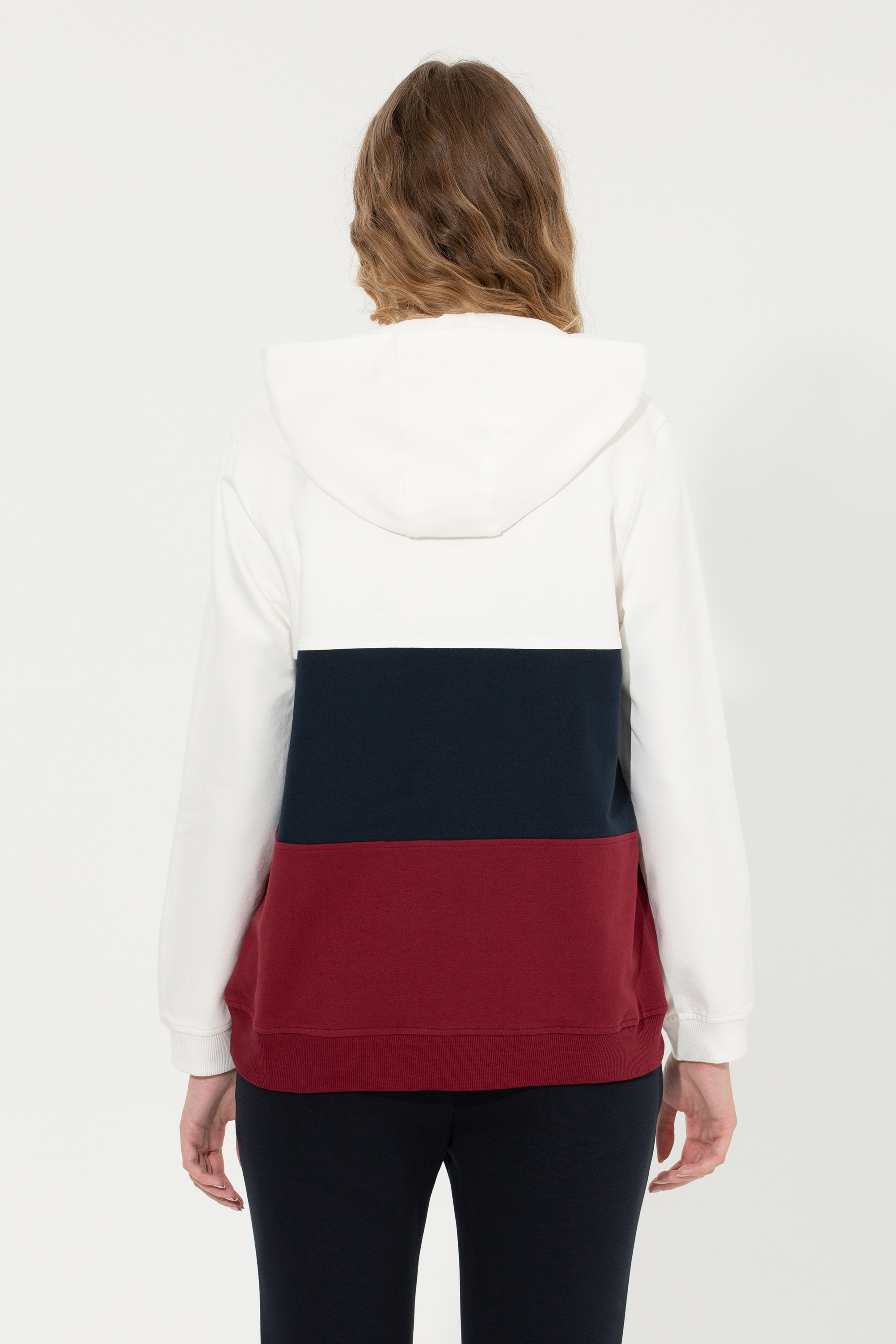 Kadın Vİşne Kapüşonlu Sweatshirt