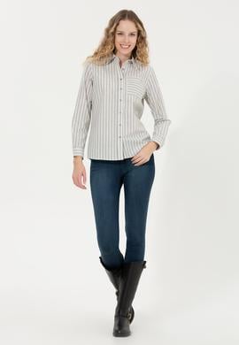 Kadın Gri Uzun Kollu Gömlek - 50254660014