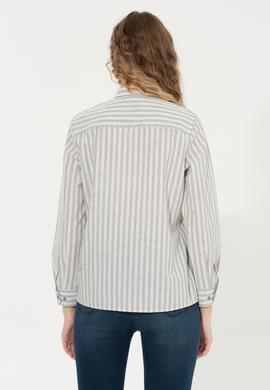 Kadın Gri Uzun Kollu Gömlek - 50254660014