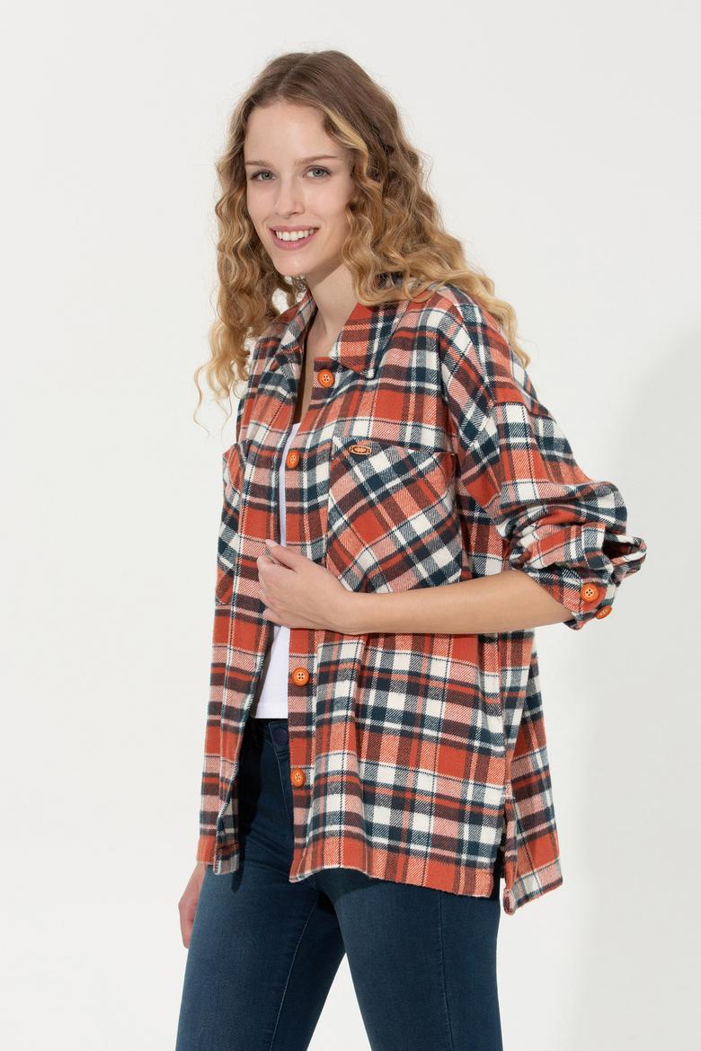Kadın Kırmızı Jean Gömlek - 50253485014