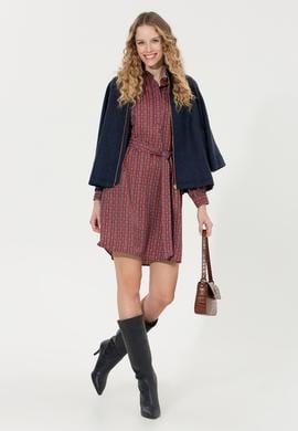 Kadın Vişne Dokuma Elbise - 50253651013