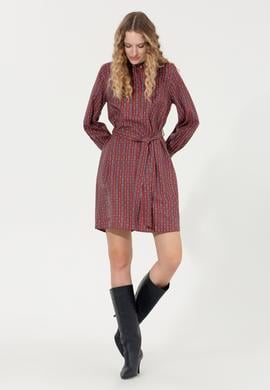 Kadın Vişne Dokuma Elbise - 50253651013