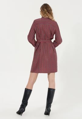 Kadın Vişne Dokuma Elbise - 50253651013