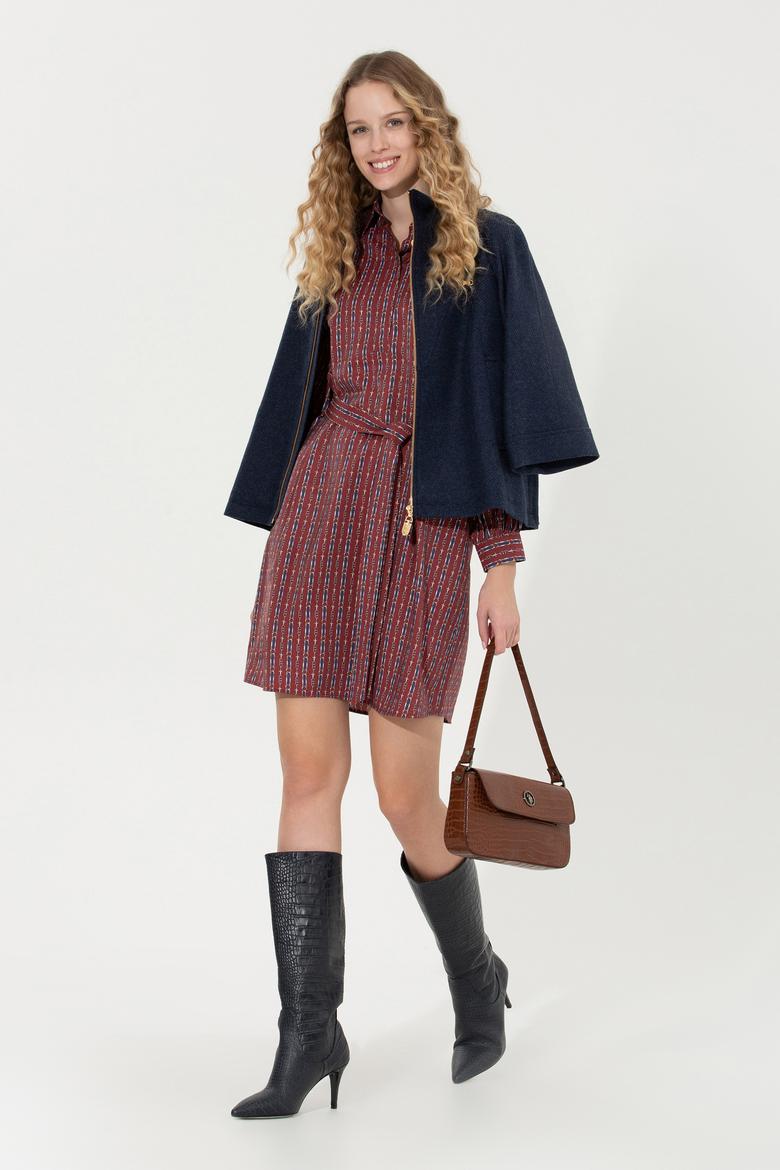 Kadın Vişne Dokuma Elbise - 50253651013