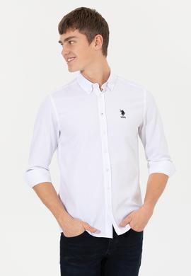 Erkek Beyaz Uzun Kollu Basic Gömlek - 50253872001